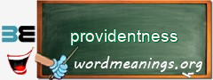 WordMeaning blackboard for providentness